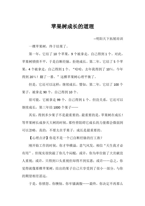 苹果树成长的道理
