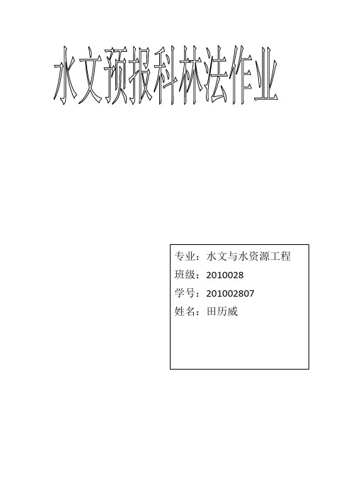 单位线分析计算表