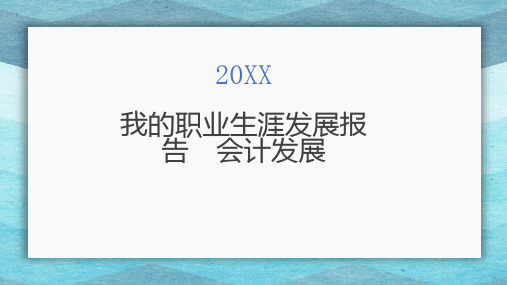 我的职业生涯发展报告会计发展