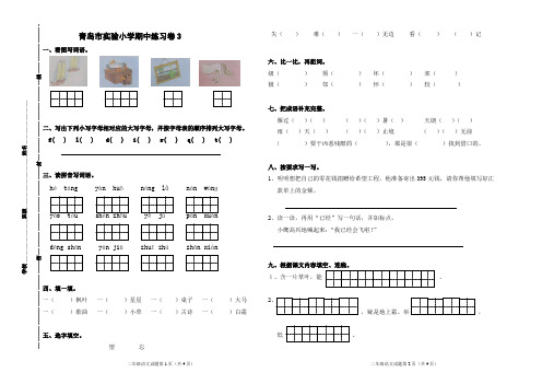 青岛市实验小学二年级下册语文期中精品卷zhong