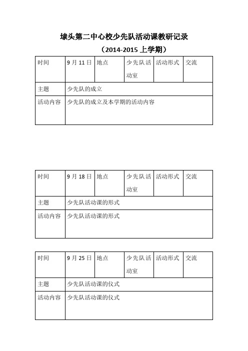 活动课教研记录