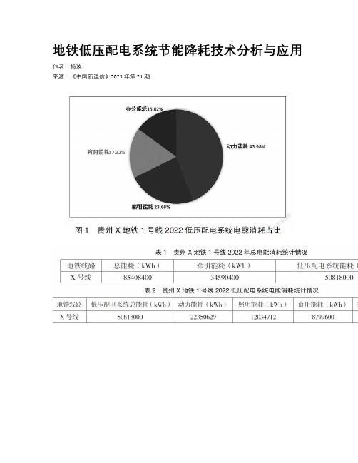 地铁低压配电系统节能降耗技术分析与应用