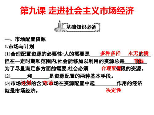 人教版高中政治《走进社会主义市场经济》教学课件1