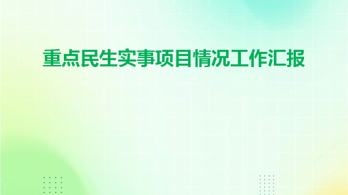 重点民生实事项目情况工作汇报PPT