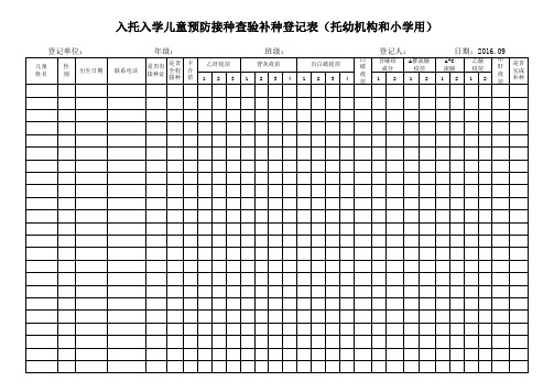 新生查验工作表、汇总表(2016版)