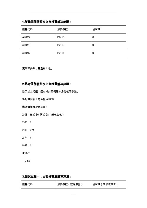 台达伺服常见故障分析与解决