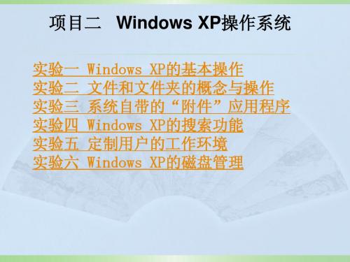 计算机应用基础实验教程-项目二 Windows XP操作系统(实验教程)