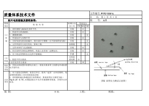 贴片电阻检验及接收标准