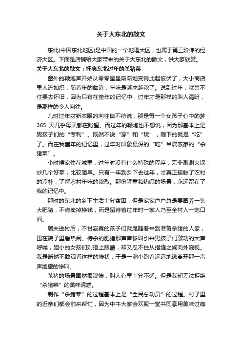 关于大东北的散文_散文诗