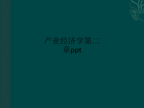 产业经济学第二章ppt