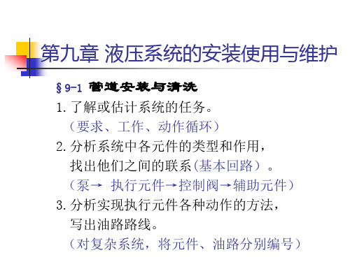 第九章液压传动系统安装使用维护