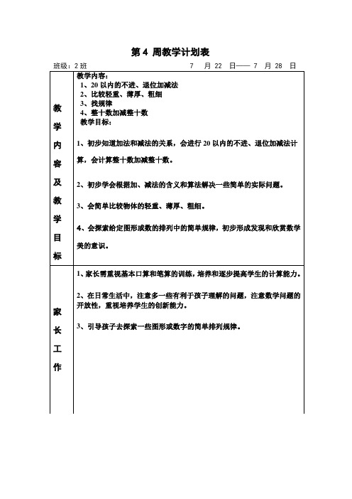 最新青苹果教学计划表