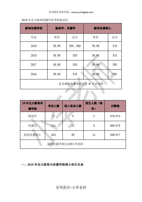 2020年北大新闻与传播学院(新闻学、传播学、MJC)考研参考书、报录比、真题、复试