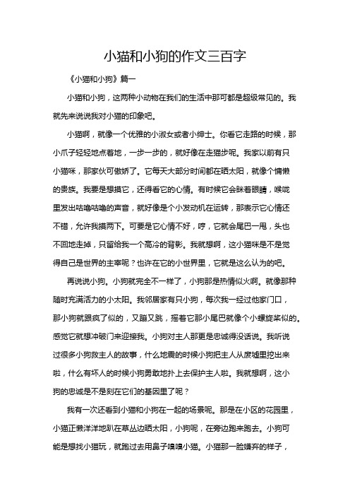 小猫和小狗的作文三百字