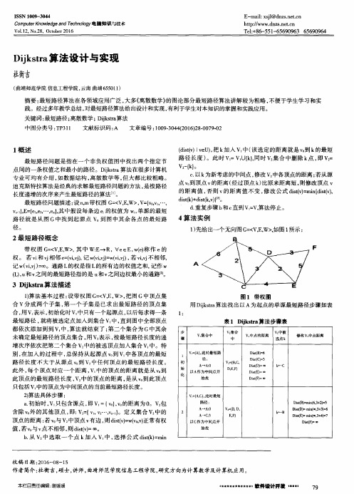 Dijkstra算法设计与实现