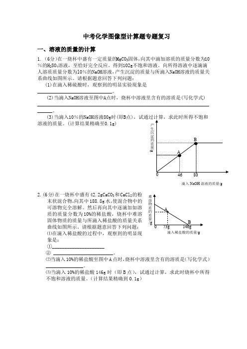 中考化学图像型计算题专题复习(最新整理)