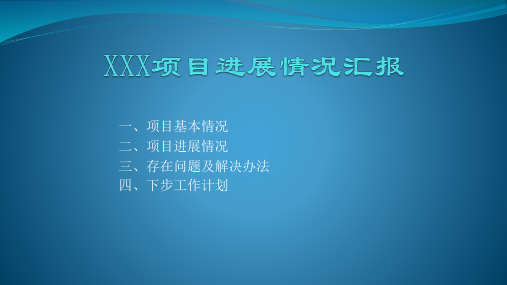 项目进展情况汇报ppt模板