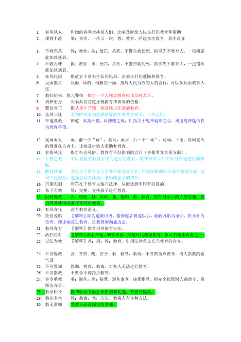 中国教育成语100个