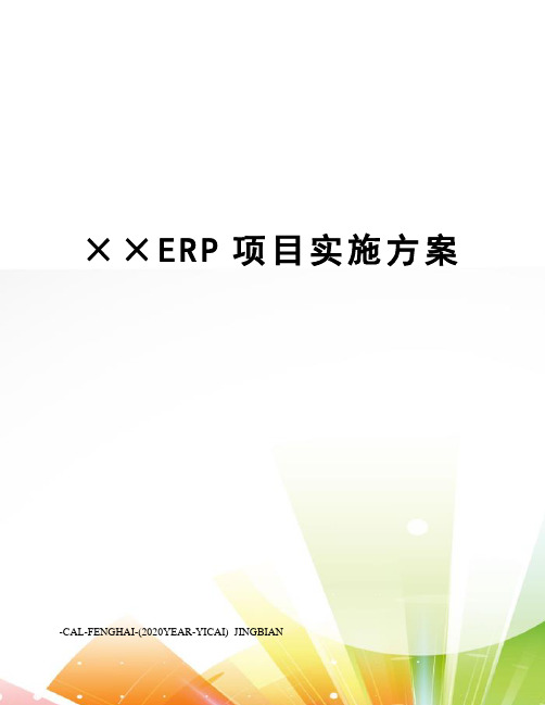 ××ERP项目实施方案