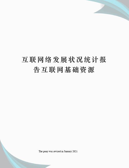 互联网络发展状况统计报告互联网基础资源