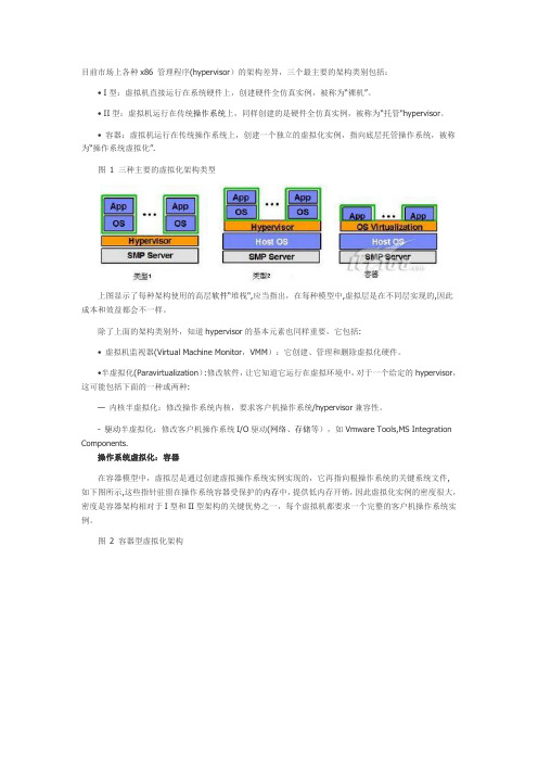 三种主要的虚拟化架构类型