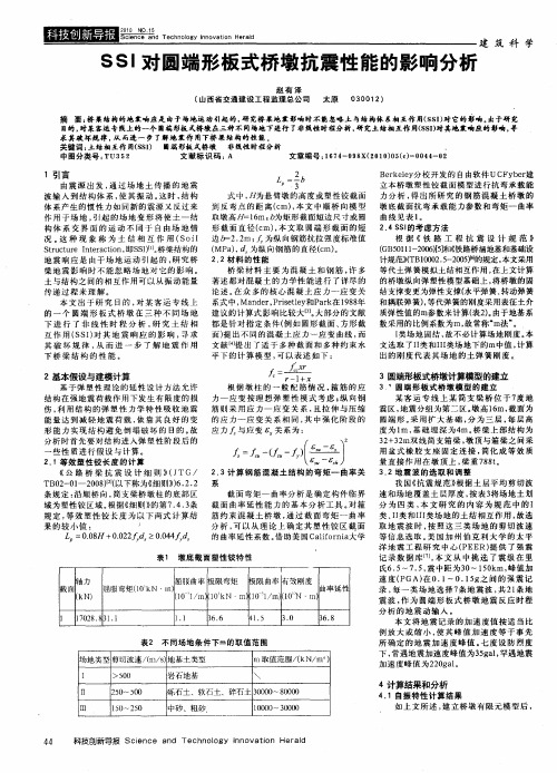 SSI对圆端形板式桥墩抗震性能的影响分析