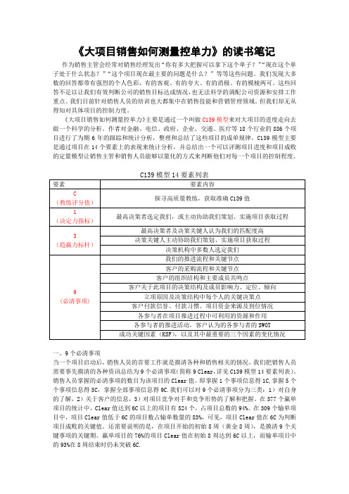 大项目销售如何测量控单力