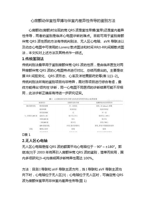 心房颤动伴室性早搏与伴室内差异性传导的鉴别方法