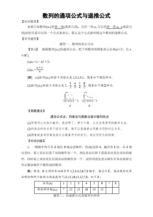 高中数学人教A版必修5精题精练：数列的通项公式与递推公式 含解析 精品