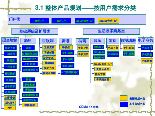 某移动公司3G产品整体规划