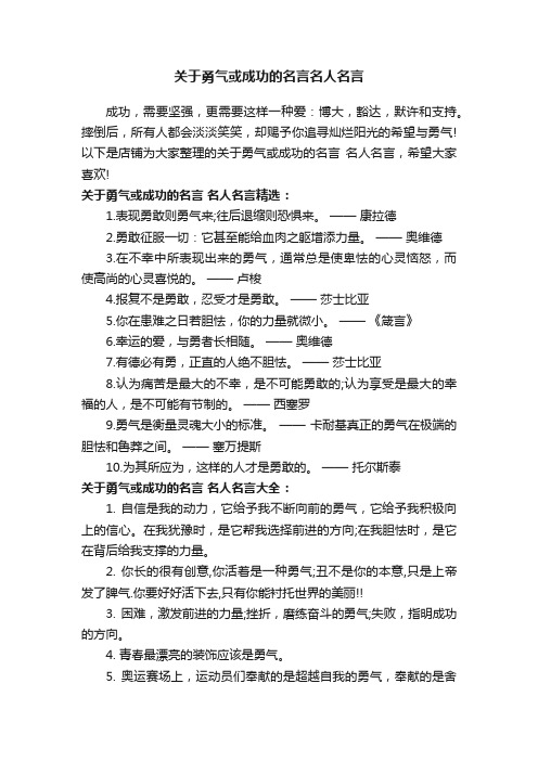 关于勇气或成功的名言名人名言