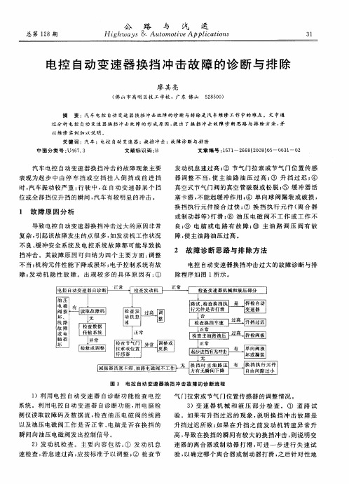 电控自动变速器换挡冲击故障的诊断与排除