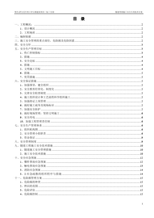 隧道明洞施工安全专项技术方案