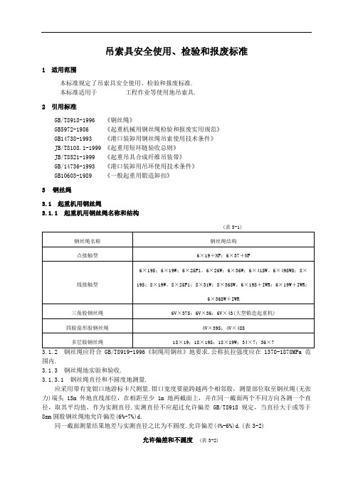 吊索具安全使用检验和报废标准中海油)(整理)