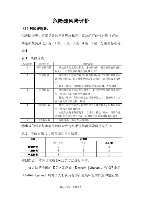 (LECD)危险源辨识及评价方法