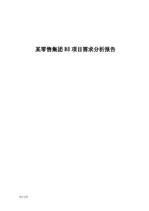 集团BI项目需求分析报告