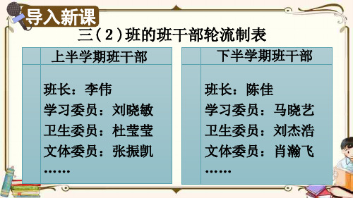 新部编本三年级语文下册 口语交际：该不该实行班干部轮流制 ppt 公开课课件