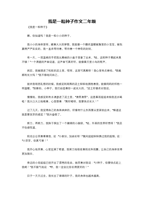 我是一粒种子作文二年级