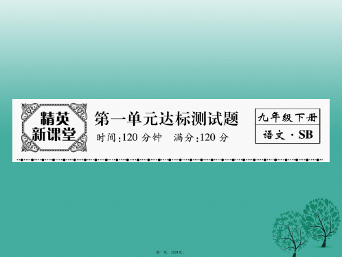 九年级语文下册第一单元达标测试课件(新版)苏教版