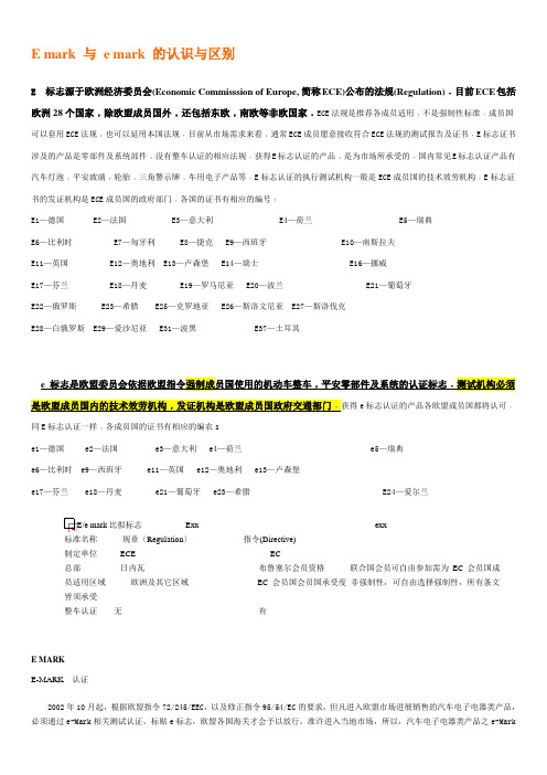 E-mark与e-mark的认识与区别