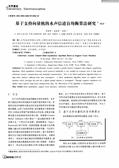 基于支持向量机的水声信道盲均衡算法研究