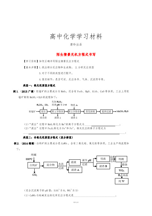 高考化学复习专题13陌生无机方程式书写.docx