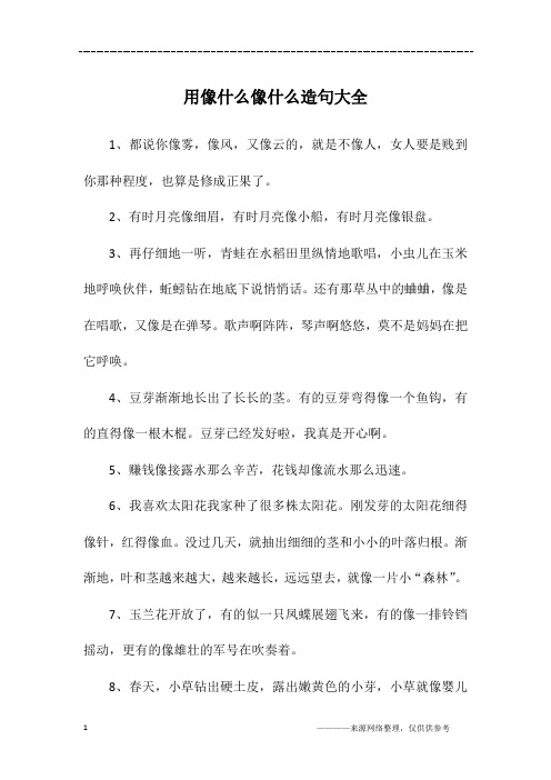 用像什么像什么造句大全