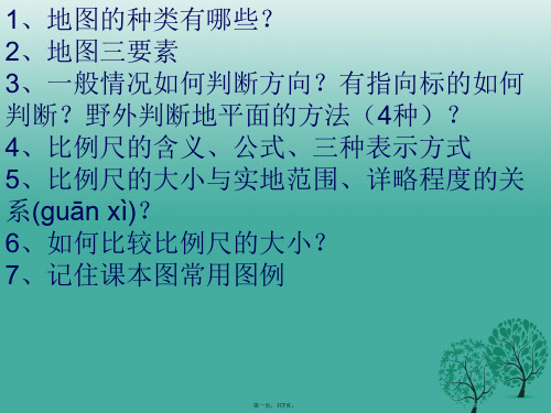 山东省邹平县实验中学七年级地理上册第一章让我们走进地理复习课件1(新版)湘教版