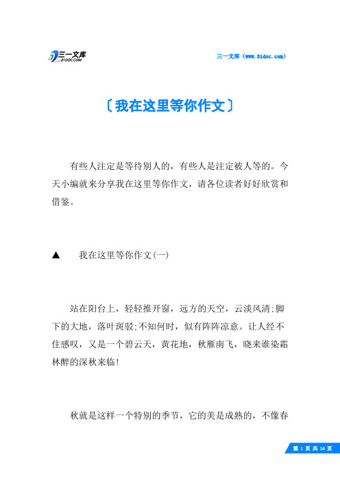 我在这里等你作文