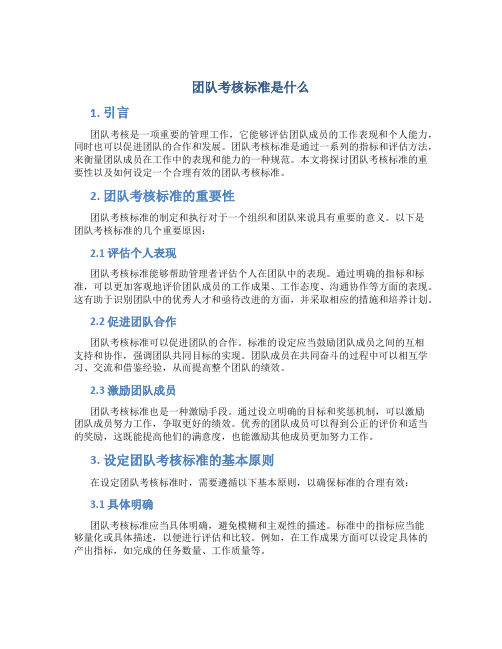 团队考核标准是什么