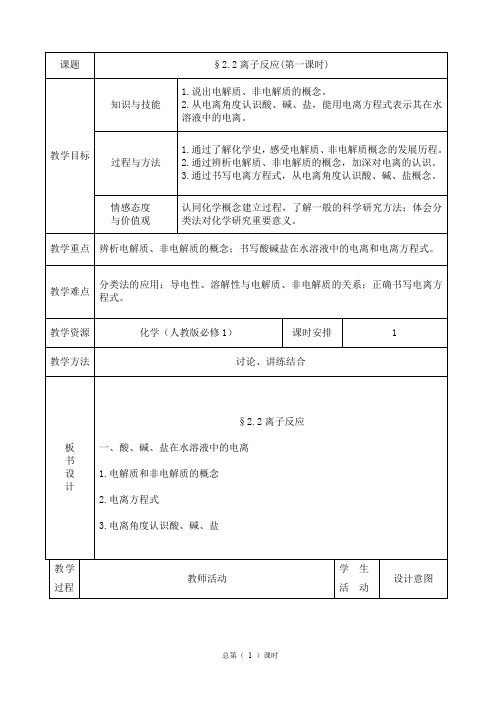 离子反应教案 (1)