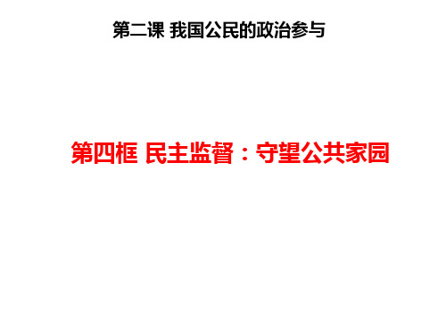 2.4 民主监督：守望公共家园