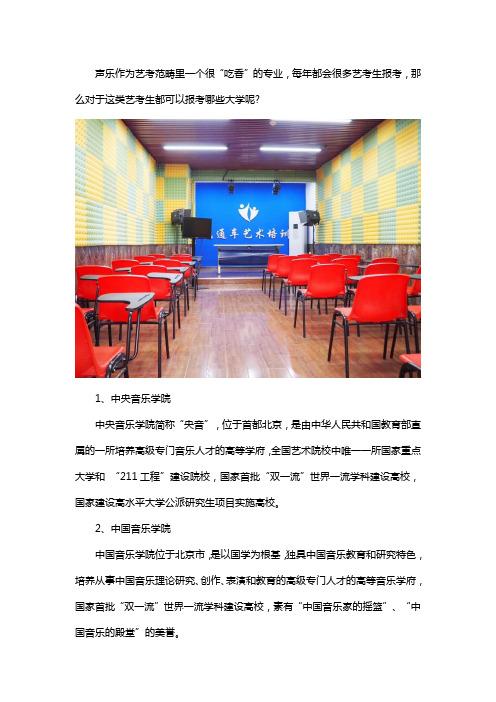 学声乐可以考什么大学