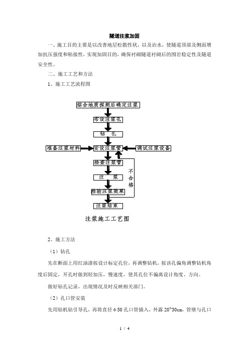 隧道注浆加固处理